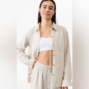 Athleta Retreat Linen High Rise Pant and Top Sz S